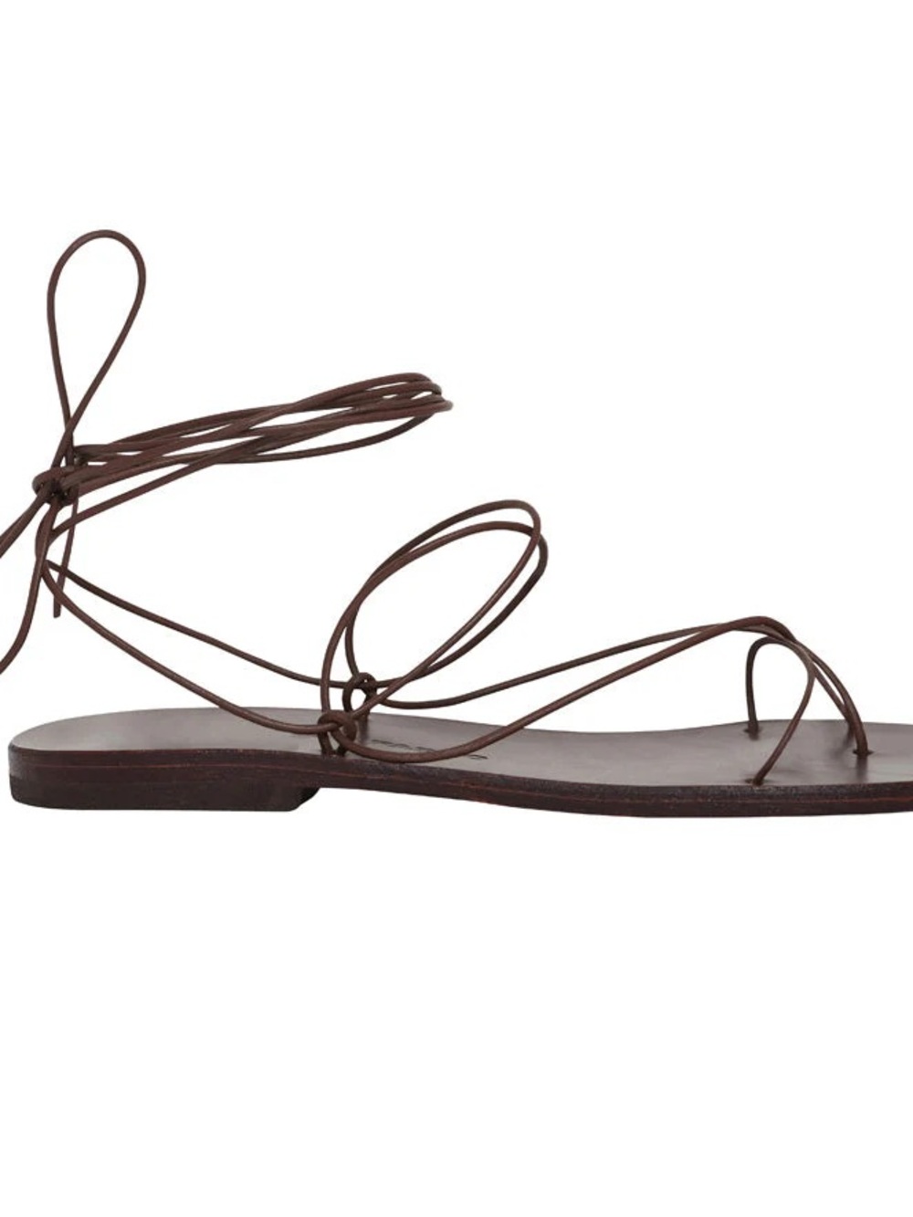 Brown Lace-Up Flat Strappy Sandal